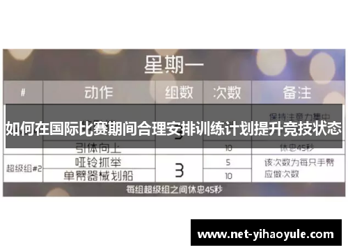 如何在国际比赛期间合理安排训练计划提升竞技状态